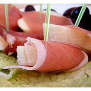 Pinchos de jamón y Plátano