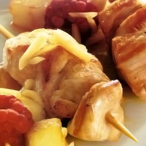 Brochetas de Ave Agridulces