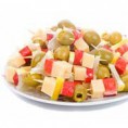 Pinchos de Aceitunas con Queso y Cangrejo